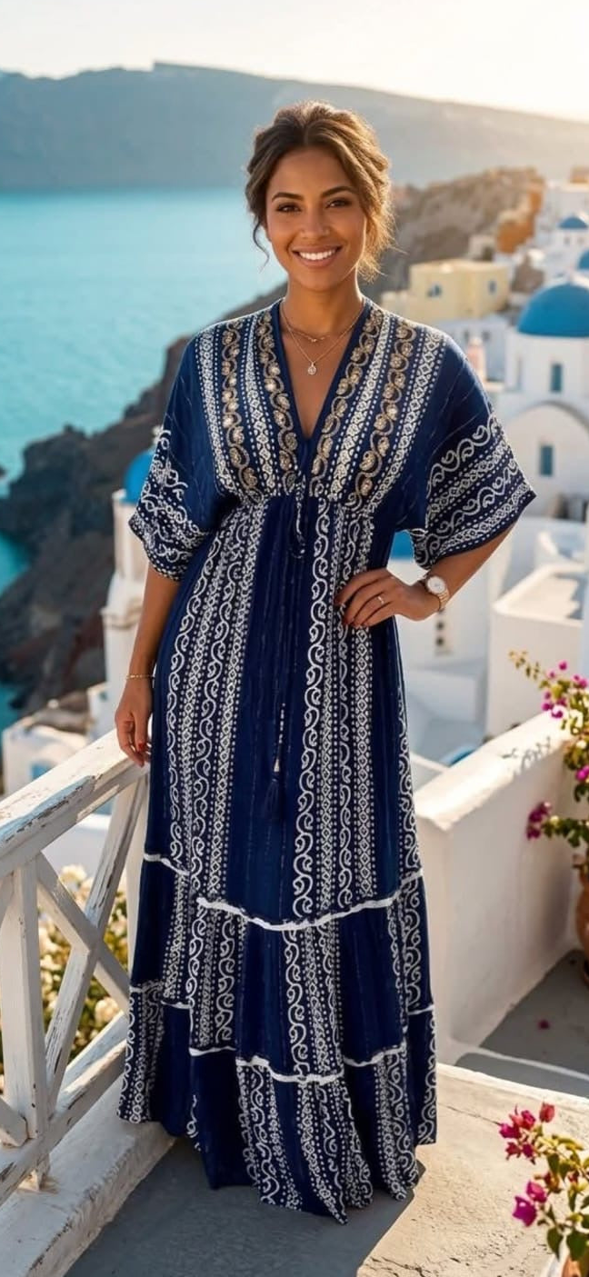 Long Boho Kimono Dress