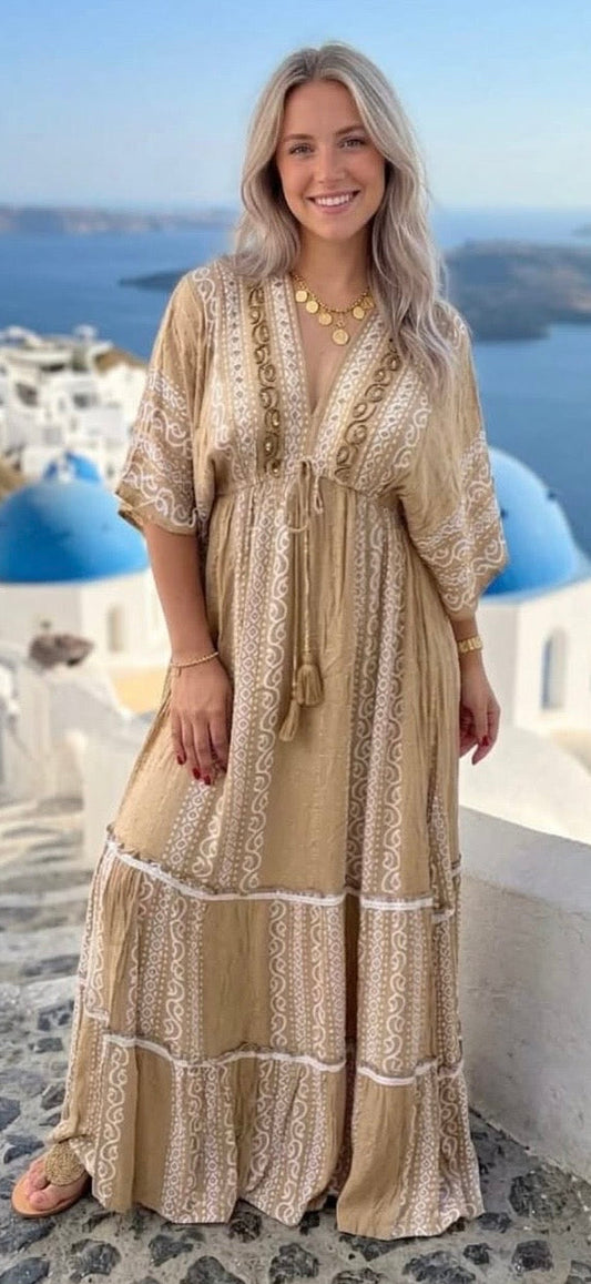 Long Boho Kimono Dress