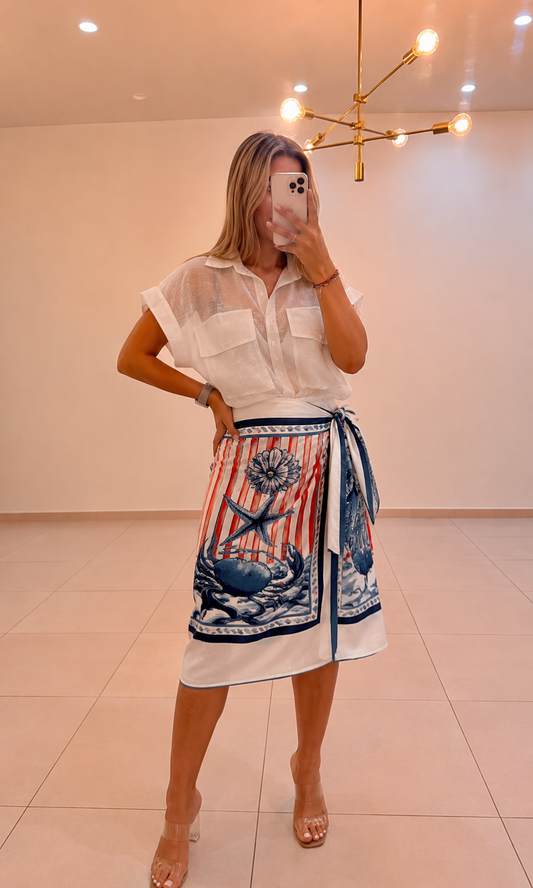 Italian Resort Pareo Long Skirt – Made in Italy