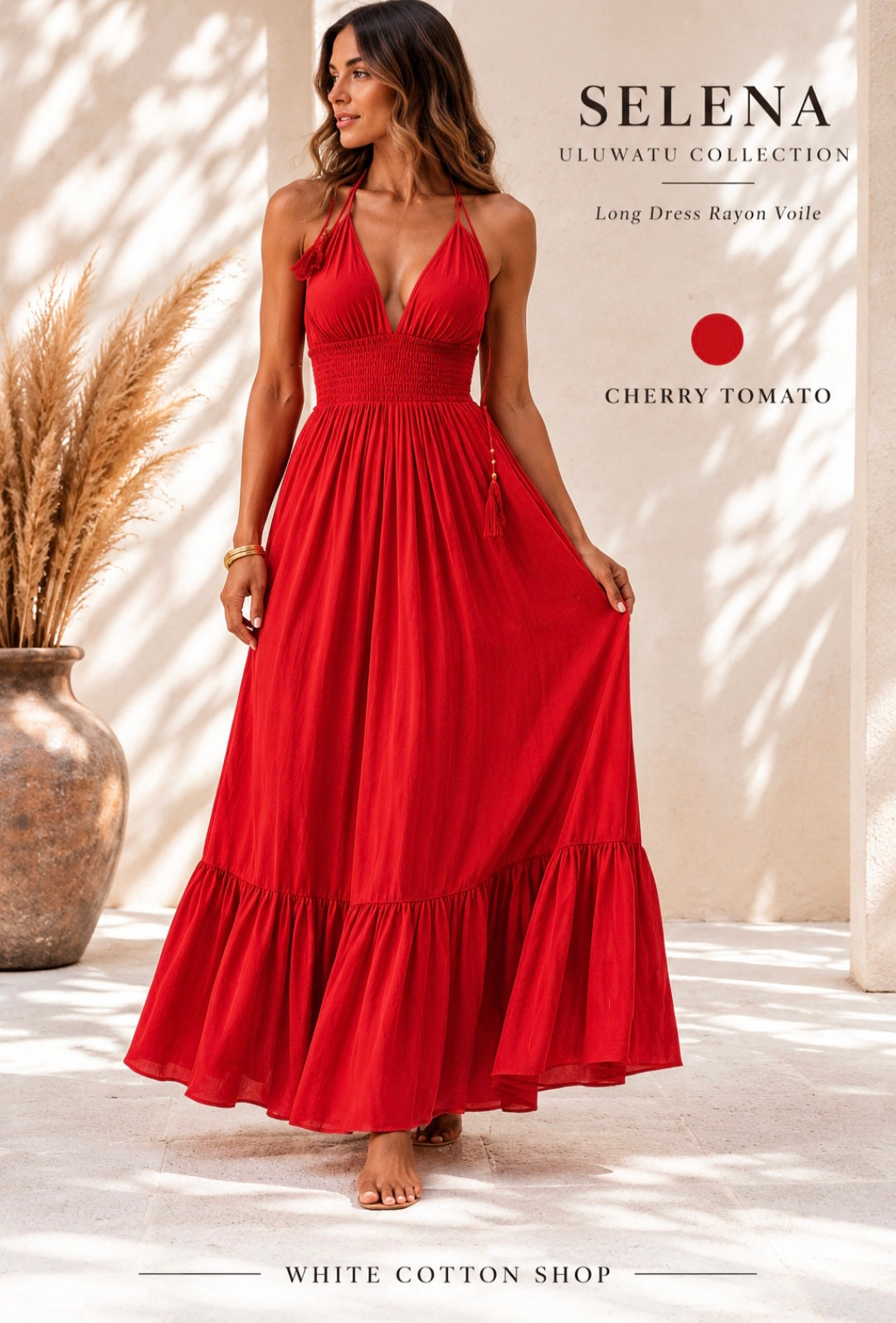 Selena Rayon Voile Maxi Resort Dress – Uluwatu Collection
