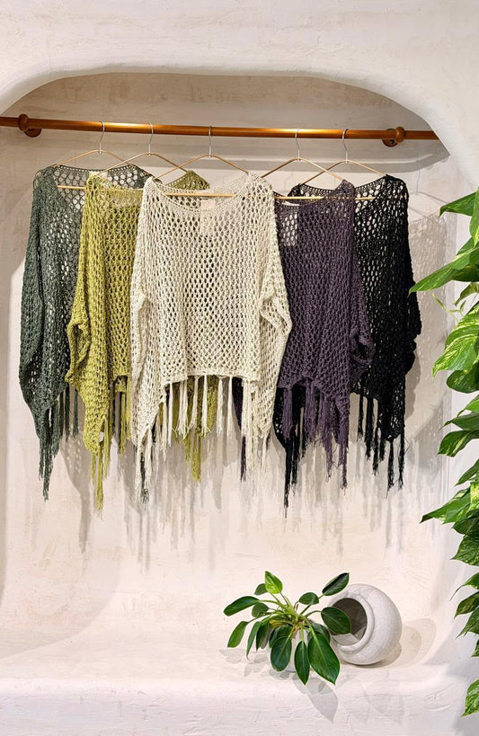 Amalfi Crochet Fringe Top – Made in Italy