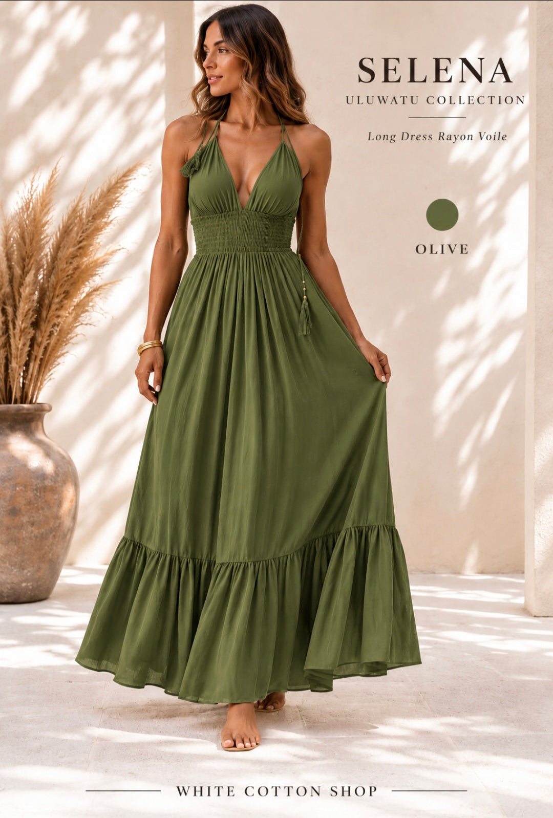 Selena Rayon Voile Maxi Resort Dress – Uluwatu Collection
